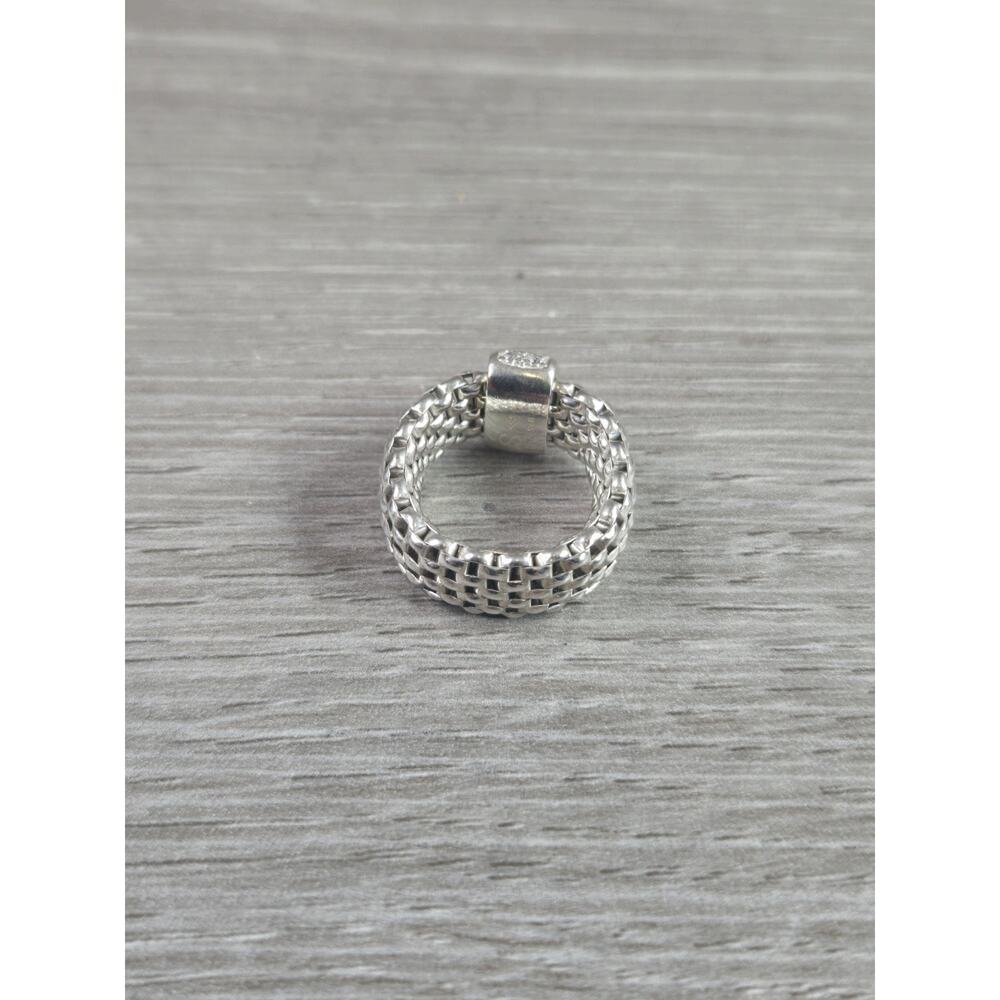 Silpada R2980 Sterling Silver Retired Diamonique CZ Stretch Ring Adjustable - Picture 2 of 4
